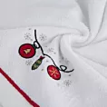 Ręcznik kąpielowy świąteczny 70x140 cm bawełniany kolor biały,czerwony zdobiona świątecznym haftem 450 g/m2 GERDA Eurofirany