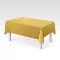 Obrus szyty musztardowy z miękkiej tkaniny welwetowej