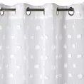 Dekoracja okienna STELLA biała z naszywanymi kropkami  przelotki Design91