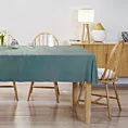 Obrus szyty LIBERTY turkusowy z miękkiej, welwetowej tkaniny z nakrapianym połyskującym nadrukiem