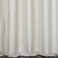 Zasłona szyta na taśmie fala kremowo srebrna z szenilowej tkaniny w drobny geometryczny wzór przetykany błyszczącą nicią
