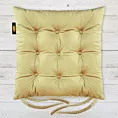 Poduszka na krzesło dwustronna 40 x 40 x 6 cm welwetowa jasnozłota z dziewięcioma pikowaniami Eurofirany