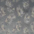 Zasłona stalowo, szampańska w złote liście palmy z welwetu 140x250 cm przelotka GLORIA 2 Eurofirany