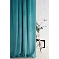 Zasłona szyta na taśmie fala ENYA turkusowa z miękkiej półmatowej tkaniny welwetowej