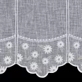Tkanina firanowa zazdrostka z etaminy zdobiona haftem drobnych kwiatów Eurofirany