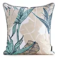 Poszewka na poduszkę 45x45 cm z tkaniny wodoodpornej na taras oraz balkon z motywem liści bananowca turkusowo, beżowa GARDEN Eurofirany