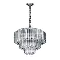 Lampa wisząca do salonu srebrna DANA ze szklanymi elegackimi zawieszkami, możliwość regulacji wysokości Eurofirany