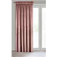 Zasłona ciemnoróżowa z tkaniny welwetowej 135x300 cm taśma ROSA Design 91 Eurofirany