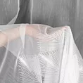 Firana szyta na tunelu biała z tkaniny ADEN haftowanej w geometryczny wzór, wykończona obciążnikiem Pierre Cardin