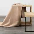 Narzuta na fotel-koc bawełniana 70x160 cm beżowa ze strukturalnym wzorem 3D AMBER DESIGN 91 Eurofirany