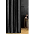 Zasłona szyta na taśmie fala czarna z miękkiej tkaniny welwetowej