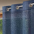 Dekoracja okienna granatowa zdobiona aplikacją z drobnych kryształków 140x250 cm przelotka AMADIE Eurofirany