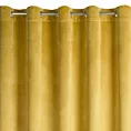 Zasłona musztardowa z matowego welwetu 215x250 cm przelotka MELANIE Eurofirany