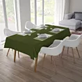 Obrus szyty DORA - HIT oliwkowy z miękkiej tkaniny o welurowej strukturze