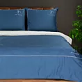 Pościel 220x200 cm z makosatyny bawełnianej kolor niebieski, biały styl nowoczesny Eva Minge Eurofirany