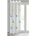 Firana biało, zielona z haftem z dinozaurami 140x250 cm przelotka DINO Eurofirany