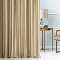 Zasłona szyta na taśmie 5 cm beżowa z miękkiej tkaniny welwetowej