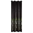 Zasłona czarno, oliwkowa z wzorem geometrycznym z tkaniny welwetowej 140x250 cm przelotka ANGELINA Eurofirany