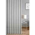 Firana szyta na flexach naturalno kremowa z matowej etaminy w pionowe pasy, wykończona obciążnikiem