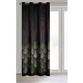 Zasłona czarno, oliwkowa z wzorem geometrycznym z tkaniny welwetowej 140x250 cm przelotka ANGELINA Eurofirany