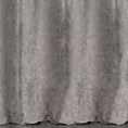 Zasłona szyta na przelotkach szara z tkaniny o szenilowej strukturze