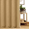 Zasłona szyta na taśmie 8 cm ciemnobeżowa z miękkiej tkaniny o welurowej strukturze