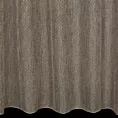 Firana szyta na taśmie 5 cm brązowa z siatki tkanej w drobny wzór, przetykanej błyszczącą nicią, wykończona obciążnikiem Italissima Eva Minge
