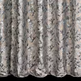 Zasłona szyta na flexach srebrno szampańska z welwetowej tkaniny z błyszczącym nadrukiem od dołu