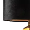 Lampa stojąca do pokoju czarno, złota LEONA z welwetowym abażurem Eurofirany