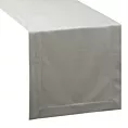 Bieżnik na stół srebrny 40x140 cm welwetowy MELINDA z ozdobną listwą