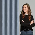 Zasłona niebieska z tkaniny welurowej 420x260 cm taśma - Dora Eurofirany