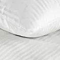 Pościel 220x200 cm satyna bawełniana kolor biały w drobne prążki VERA Eurofirany