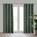 Zasłona ciemnozielona z tkaniny szenilowej 135x250 przelotka ALETA Eurofirany