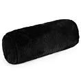 Poduszka wałek 15x45 cm czarna z miękkiej futrzanej tkaniny  NINA Eurofirany