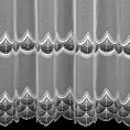 Tkanina firanowa markizety wykończona dołem ażurowa aplikacją i haftem Eurofirany