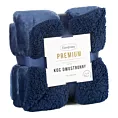 Koc  170x210 granatowy z miękkiego polaru ze strukturą baranka TEDY EUROFIRANY PREMIUM