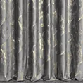Zasłona szyta na flexach srebrno złocista z tkaniny welwetowej ze złotym marmurkowym nadrukiem