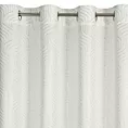 Zasłona biało, szampańska z błyszczącym wzorem z tkaniny typu blackout 140x250 cm przelotka OLETA  Eurofirany