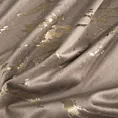 Zasłona brązowo, złota z błyszczącym nadrukiem z welwetu, złote przelotki 140x250 cm MOLLY Eurofirany