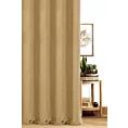 Zasłona szyta na taśmie 8 cm ciemnobeżowa z miękkiej tkaniny o welurowej strukturze