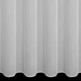 Firana szyta na flexach biała z miękkiej tkaniny o lekkim splocie i delikatnym połysku, wykończona obciążnikiem