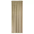 Zasłona jasnobeżowa z tkaniny welwetowej, troczek w zestwie 140x300 cm taśma ANTARA Eurofirany
