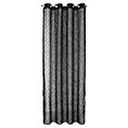 Zasłona czarna zdobiona moherową błyszczącą nicią 140x250 cm przelotka LAUREL Eurofirany