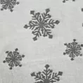 Koc  150x200 cm biało, srebrny zdobiony uroczymi śnieżynkami BLINK 1 Eurofirany