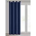 Zasłona granatowa z gładkiej tkaniny zaciemniającej typu blackout 135x250 przelotka PARISA Design 91 Eurofirany