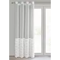 Firana biała z etaminy zdobiona w dolnej części pasami delikatnych frędzli 140x250 cm przelotka DANA 2 Eurofirany