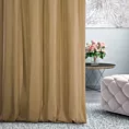 Zasłona szyta na flexach DORA - HIT ciemnobeżowa z miękkiej tkaniny o welurowej strukturze