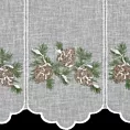 Tkanina firanowa zazdrostka zdobiona świątecznym haftem z zimowym akcentem Eurofirany