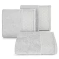 Ręcznik kąpielowy 50x90 cm bawełniany kolor srebrny zdobiony wzorem geometrycznym 500 g/m2 LAYLA Eurofirany