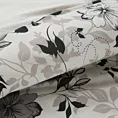 Pościel 220x200 cm bawełniana kolor biały, stalowy w romantycznym stylu z kwiatowym wzorem SPRING 9 Eurofirany